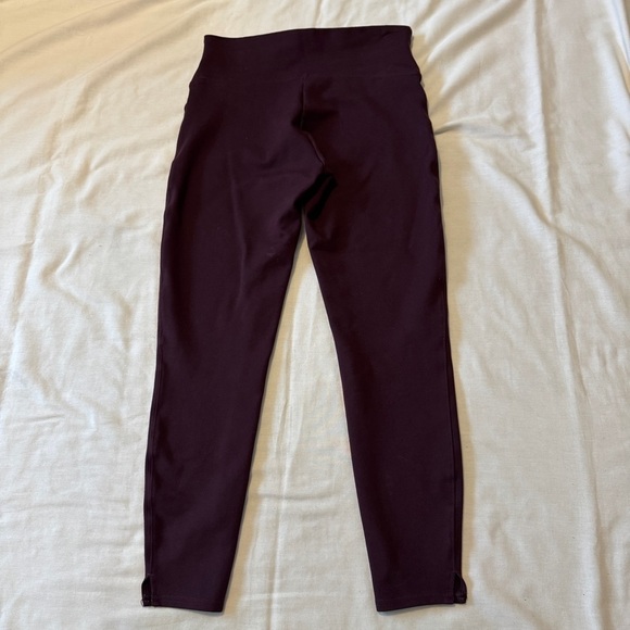 Spanx Large Ponte Ankle Pants Leggings ~ Stretch Slimming High Waist Plum Wine - Picture 3 of 10